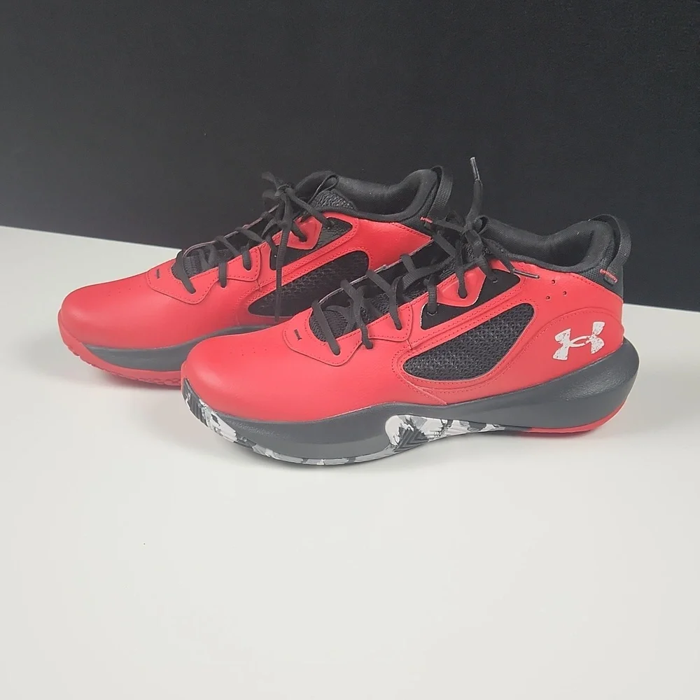 Under Armour- Men's Lockdown 6 Basketball Sneakers- Red/Black - Size 12.5